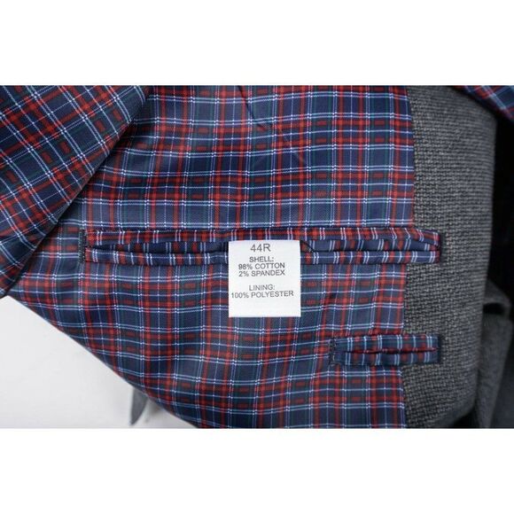 Harve Benard Mens Suit Jacket Blazer Sport Coat Sz 44R 44 Black Gray cotton NWOT - Picture 7 of 7